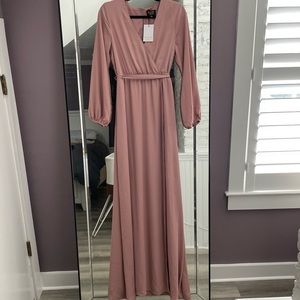 🎉HOST PICK🎉 Pink Blush Mauve Chiffon Maternity Gown size small